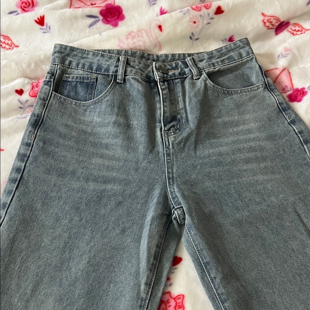 SHEIN Light Blue Flare & Wide Leg Jeans